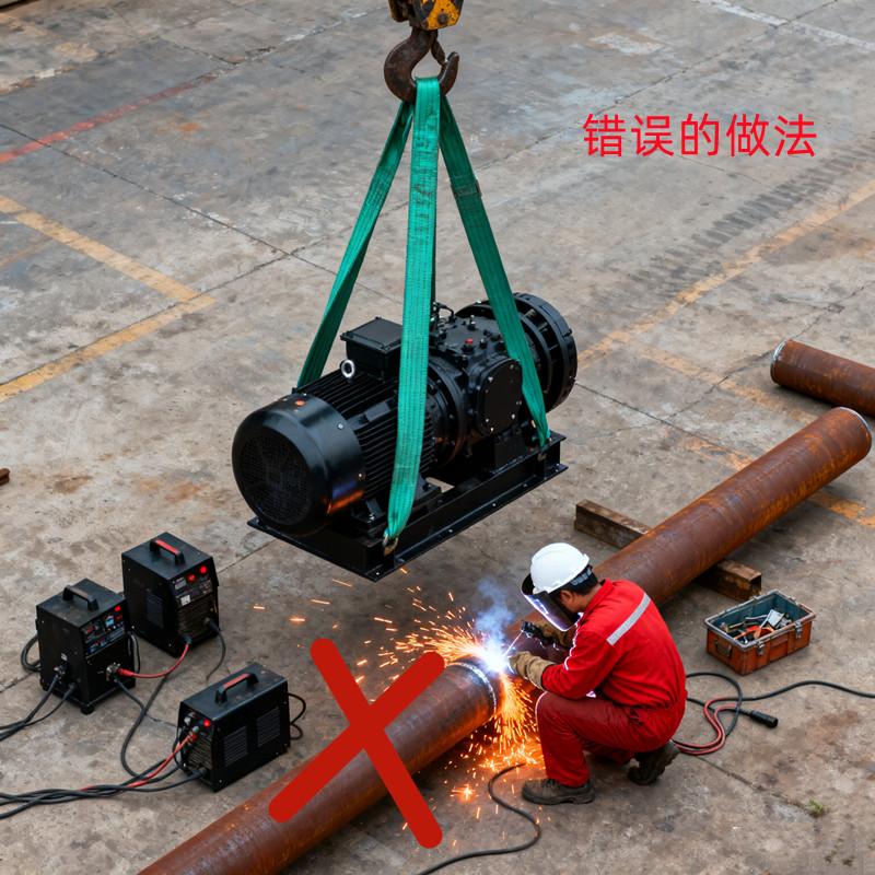 焊接作业附近要保护好调转带